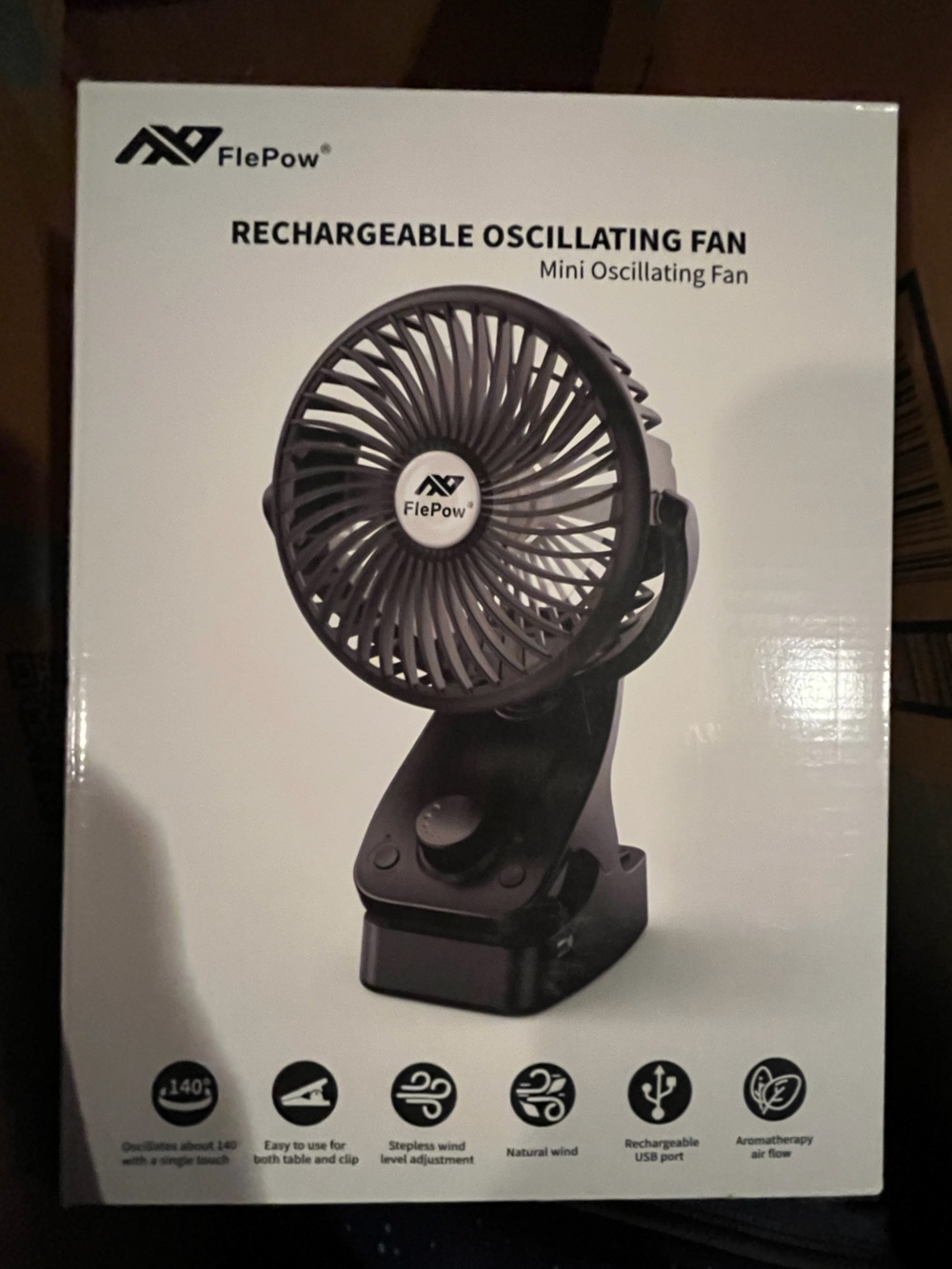 Fle Plow Portable Clip-On Fan in Black